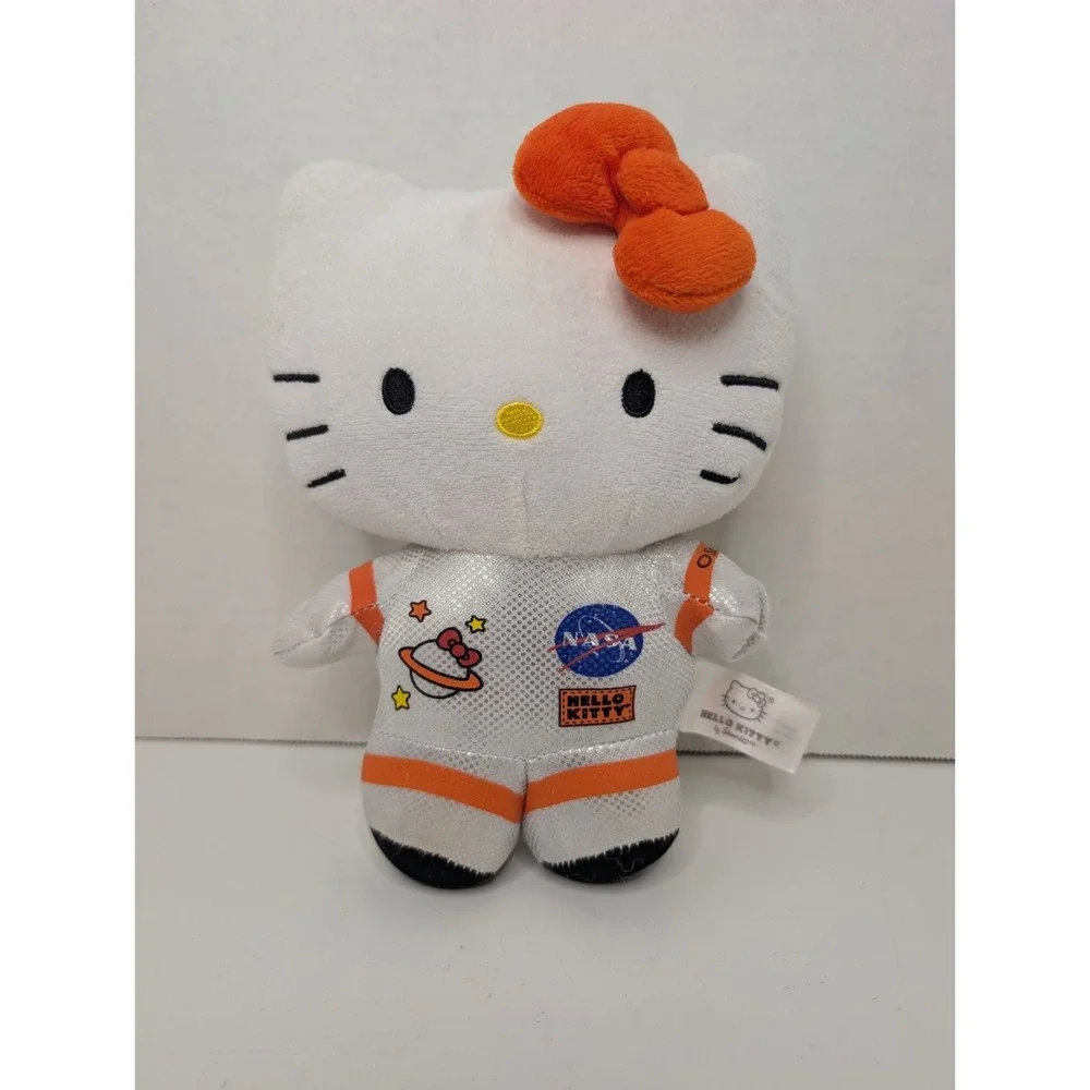 Sanrio Hello Kitty NASA Smithsonian Orange Astronaut Space Suit Sequin Plush 8" - Picture 1 of 7